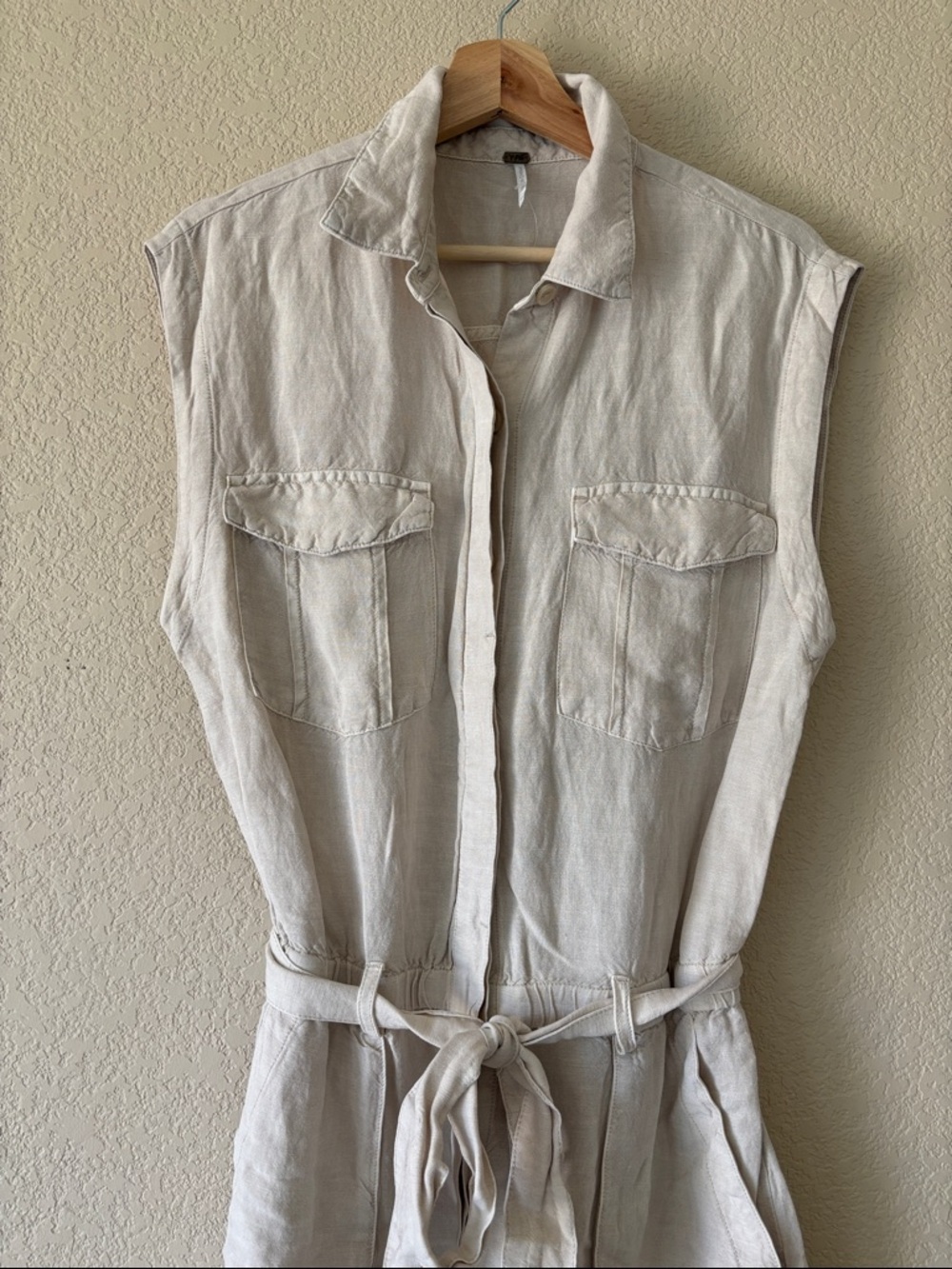 Young Fabulous & Broke Cuba Sleeveless Linen Jumpsuit With Tie Waist - Picture 2 of 4